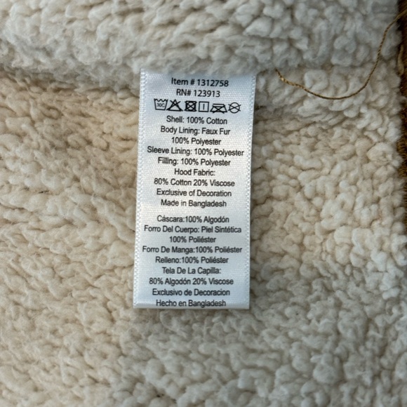 SOLD ✅ Jachs New York Men’s Heavyweight Sherpa Lined Khaki Jacket Hoodie Sz:L - Picture 11 of 14